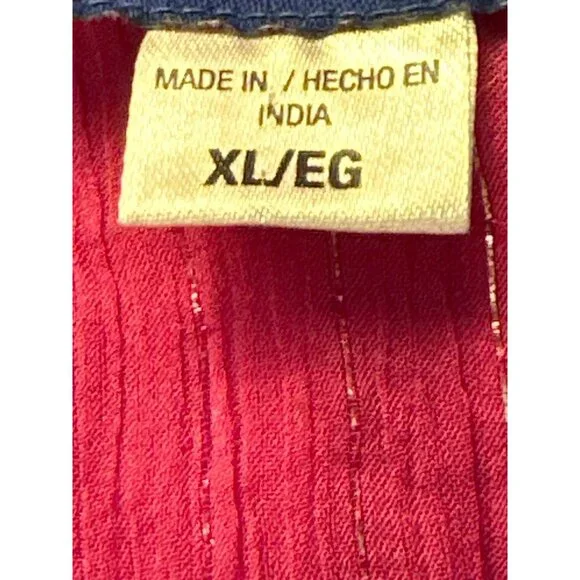 Simply Styled by Sears Sheer XL Fuschia Pink Long Sleeve Blouse Keyhole Neckline - Picture 7 of 10